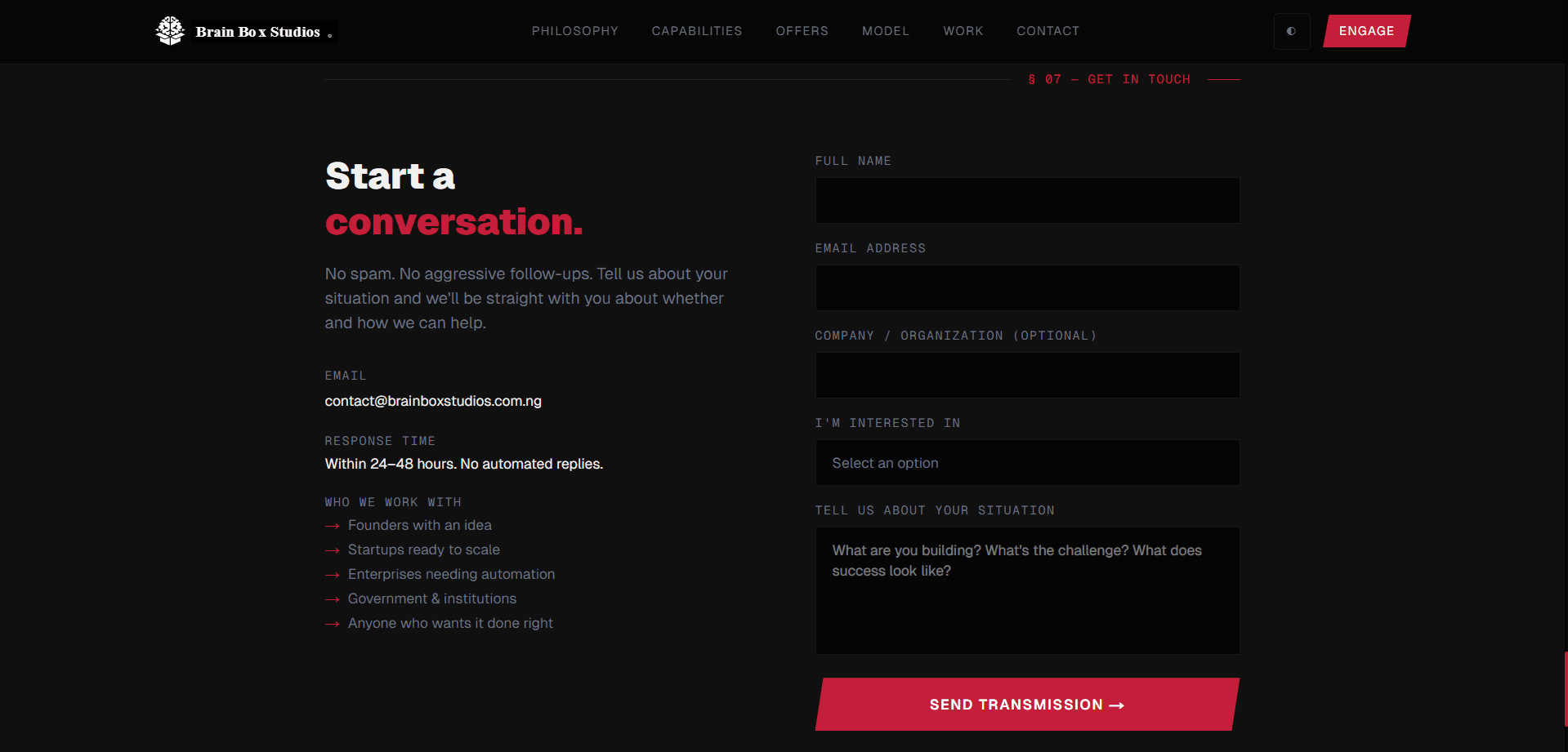 BrainBox Studios screen 1