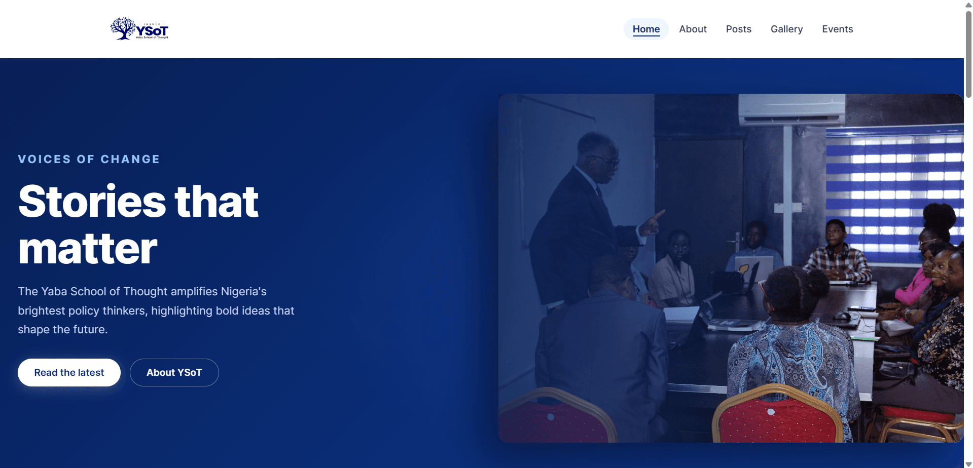 YSoT Website project preview
